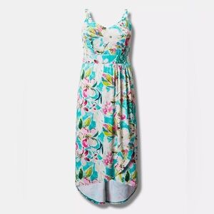Torrid Blue Floral Midi Studio Knit Wrap Dress